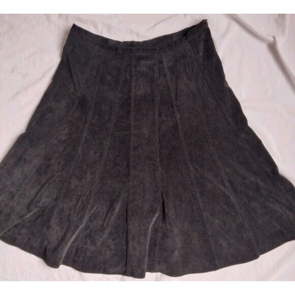 Christopher & Banks Corduroy Skirt Dark Gray Teacher Secretary Women's Size 12P - Picture 2 of 10